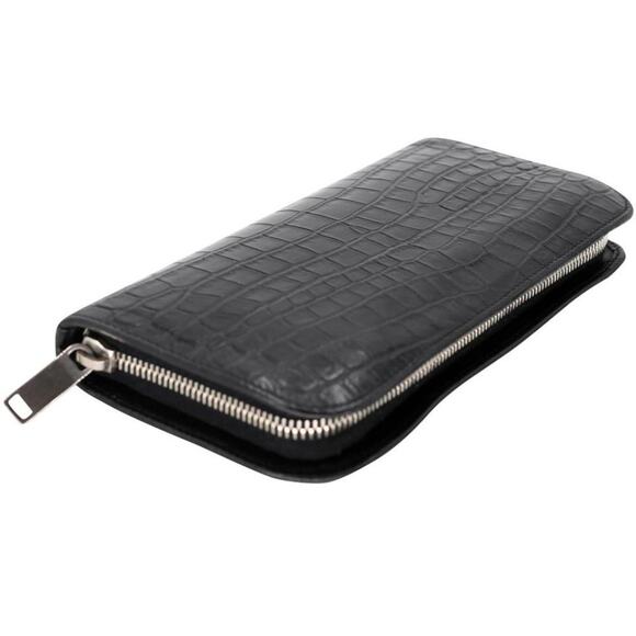Saint Laurent Crocodile Detail Embossed Long Wallet SL-1201P-0002 - Picture 5 of 8